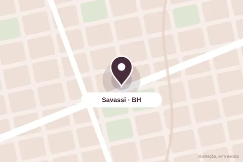 Mapa ilustrativo do bairro Savassi, em Belo Horizonte